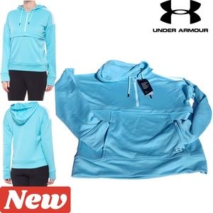 🆕 Under Armour DFO Tech Terry Hoodie teal w/ thumb holes
